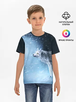 Детская базовая футболка / ВОЛК ЗИМА