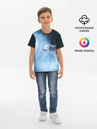Детская базовая футболка / ВОЛК ЗИМА