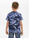 Детская базовая футболка / Синий камуфляж в клетку