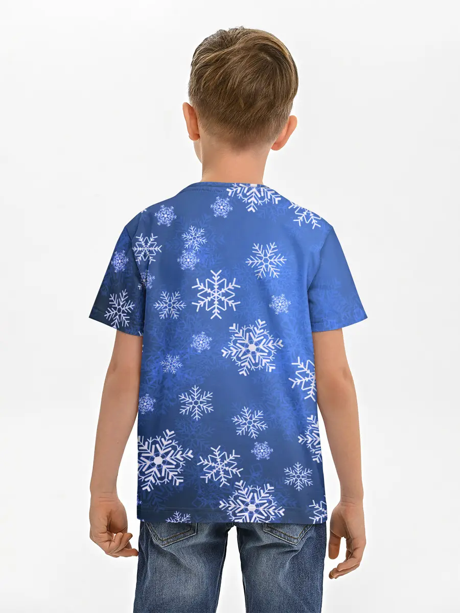 Детская базовая футболка / Снежинки.
