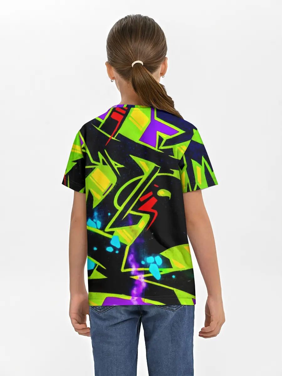 Детская базовая футболка / Кислотное Граффити