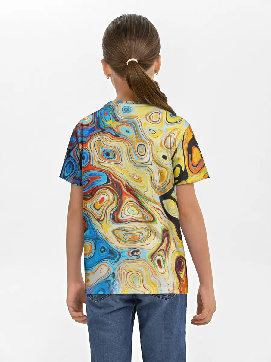 Детская базовая футболка / Цветные абстрактные пятна