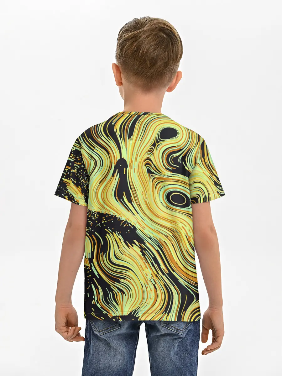 Детская базовая футболка / Желтые линии