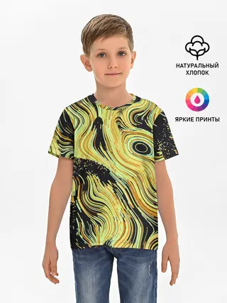 Детская базовая футболка / Желтые линии