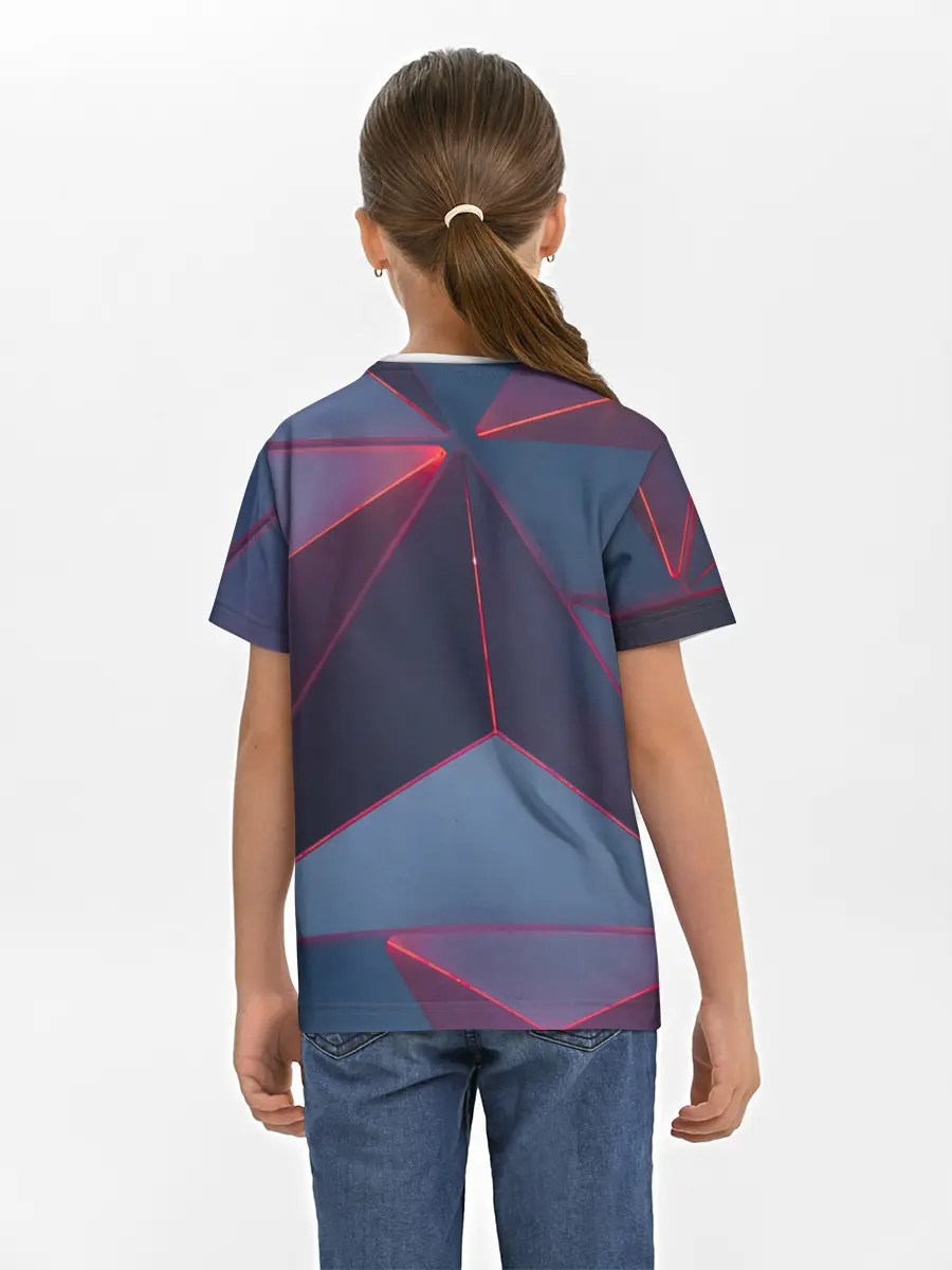 Детская базовая футболка / Неоновый треугольник.