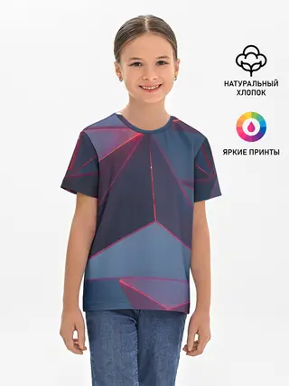 Детская базовая футболка / Неоновый треугольник.