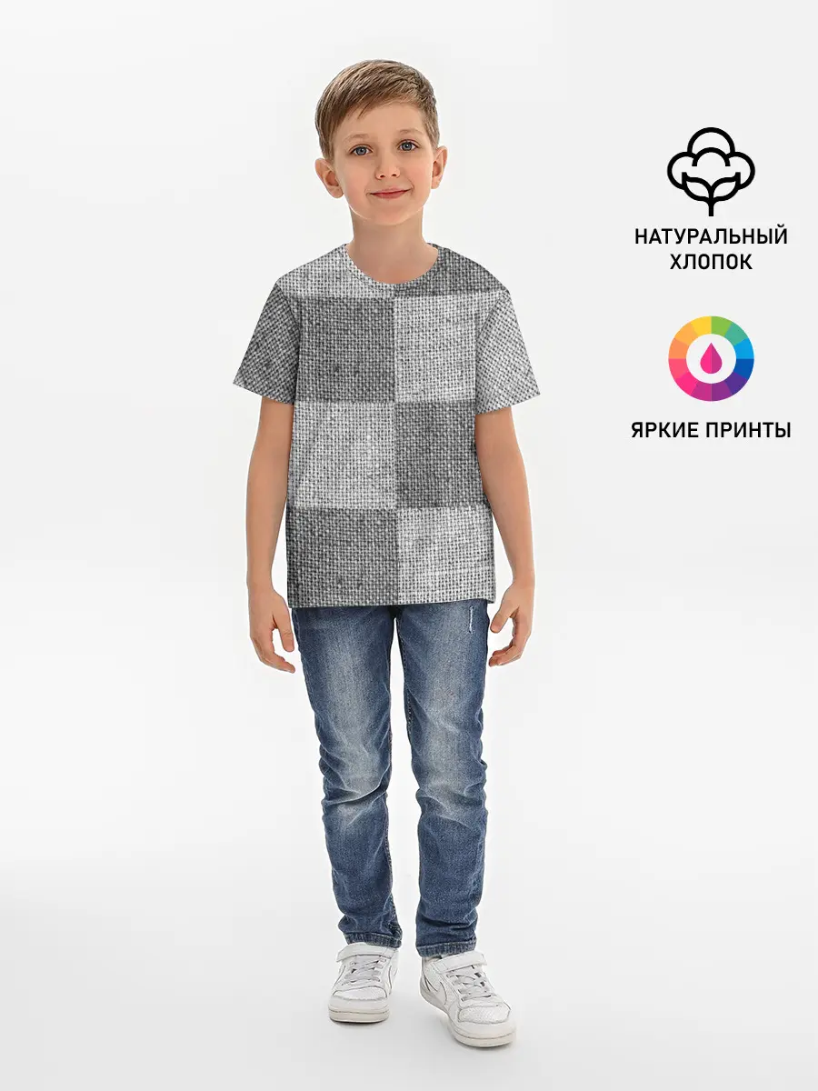 Детская базовая футболка / Denim Patchwork