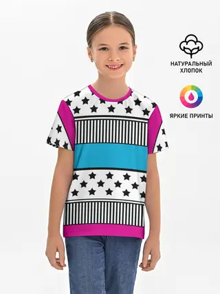 Детская базовая футболка / Молодежный современный узор
