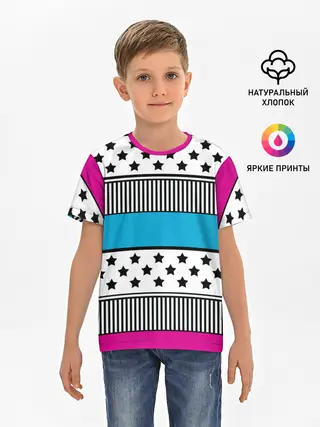 Детская базовая футболка / Молодежный современный узор