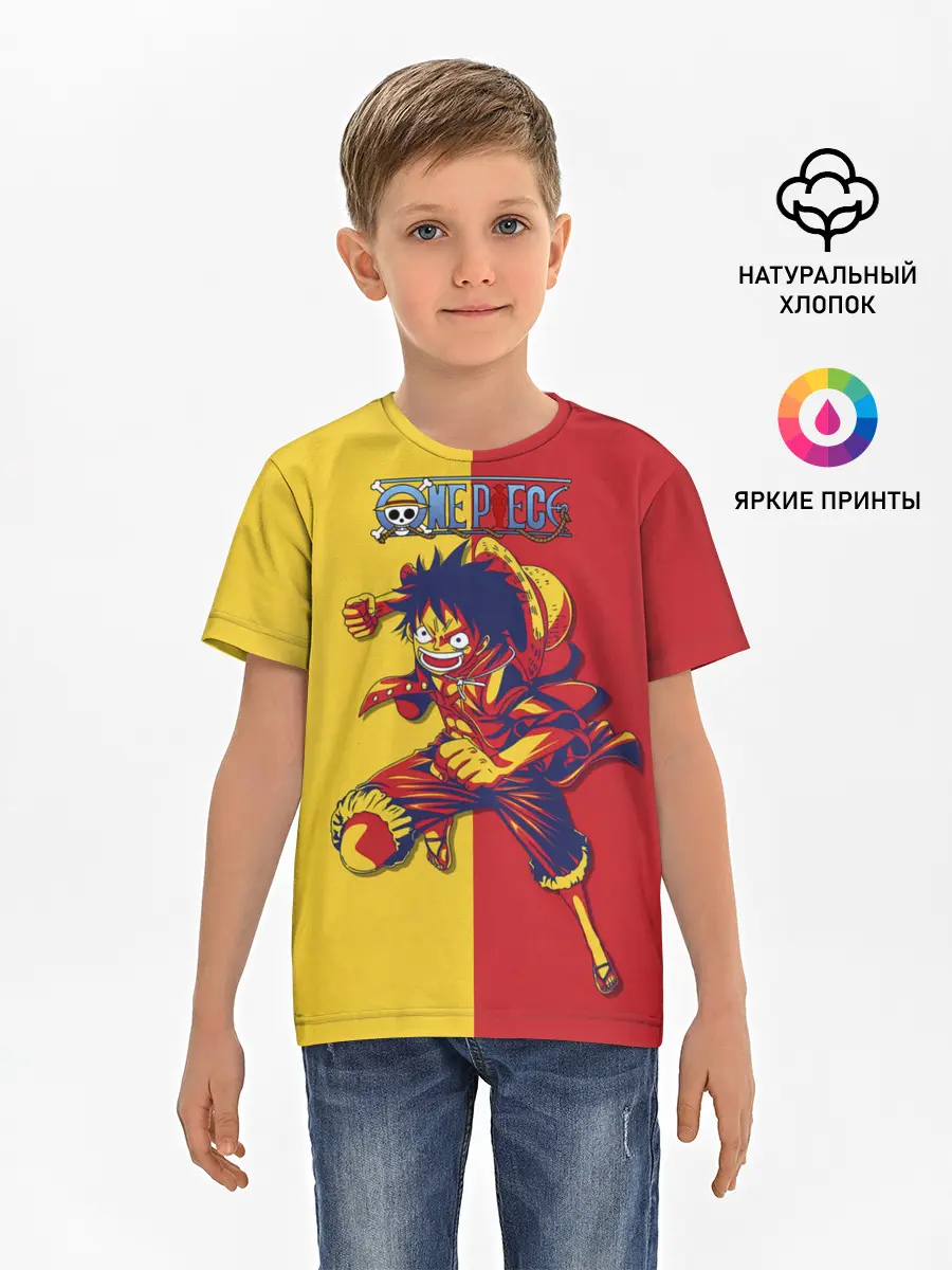 Детская базовая футболка / Удар Луффи | One Piece