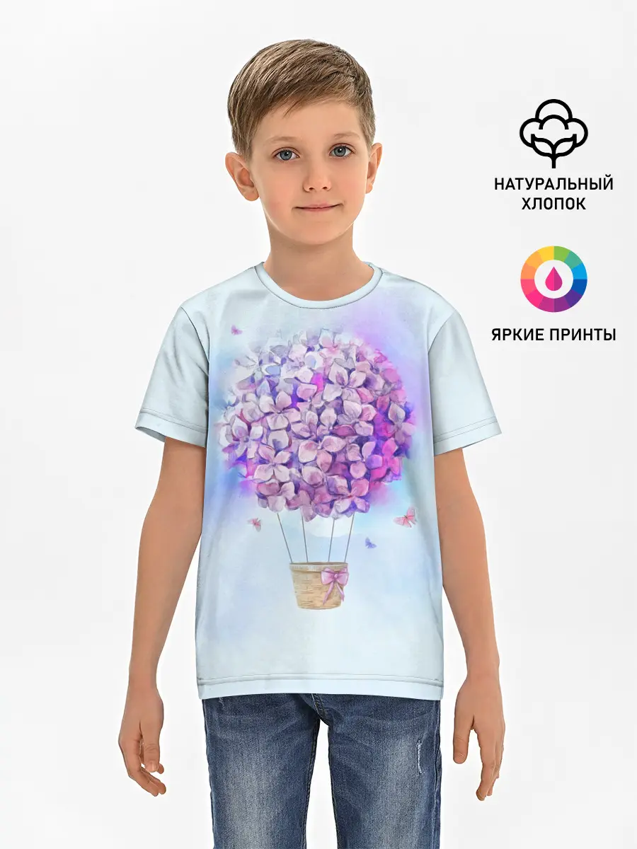 Детская базовая футболка / Air flowers