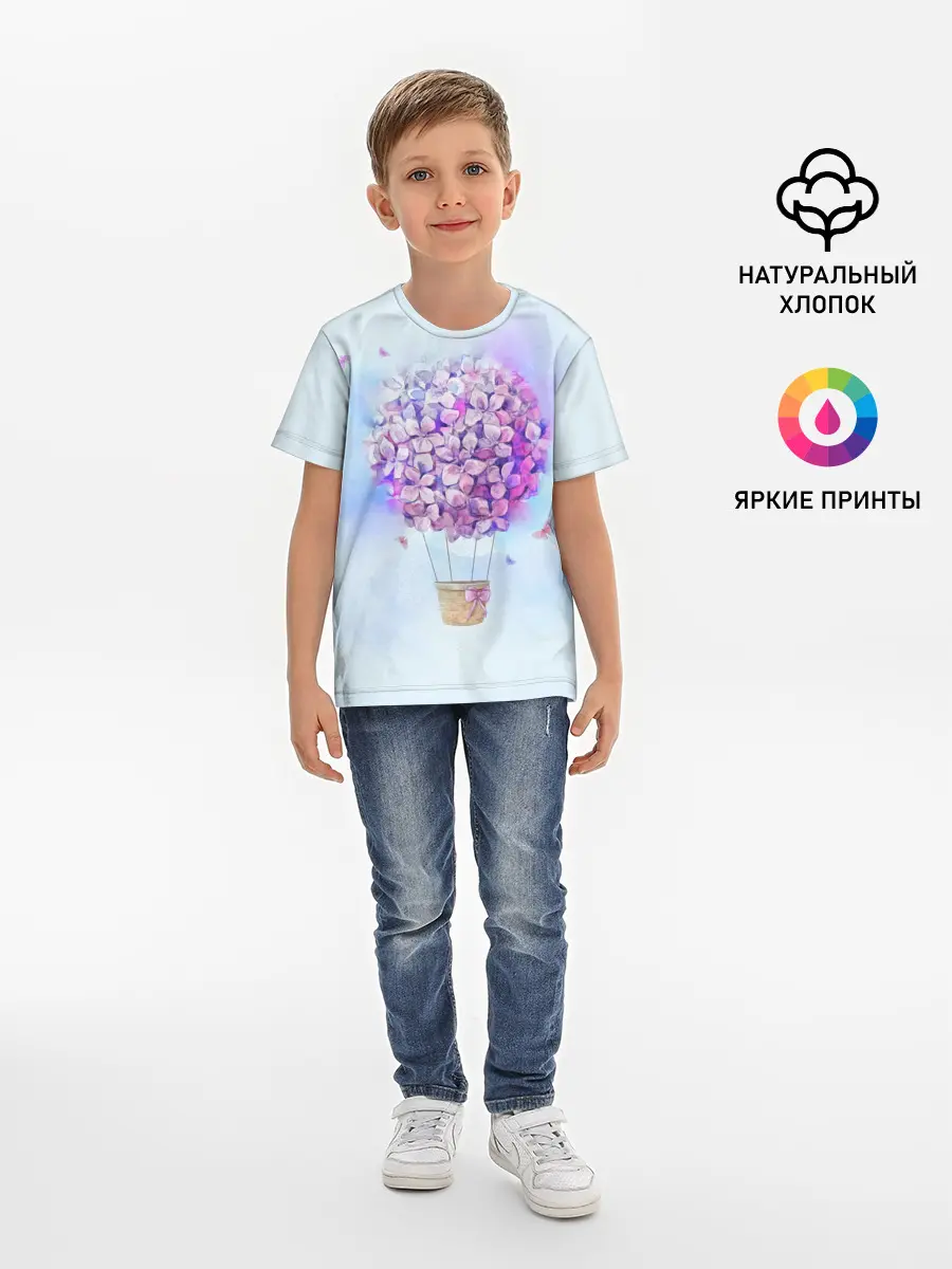 Детская базовая футболка / Air flowers