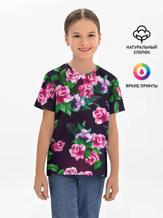 Детская базовая футболка / Розы