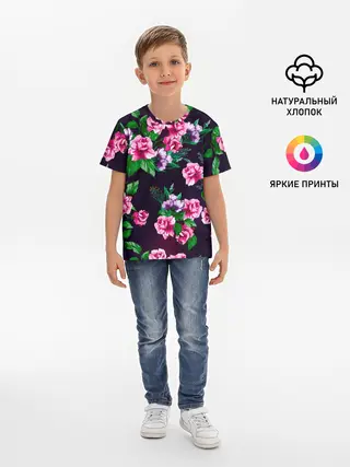 Детская базовая футболка / Розы
