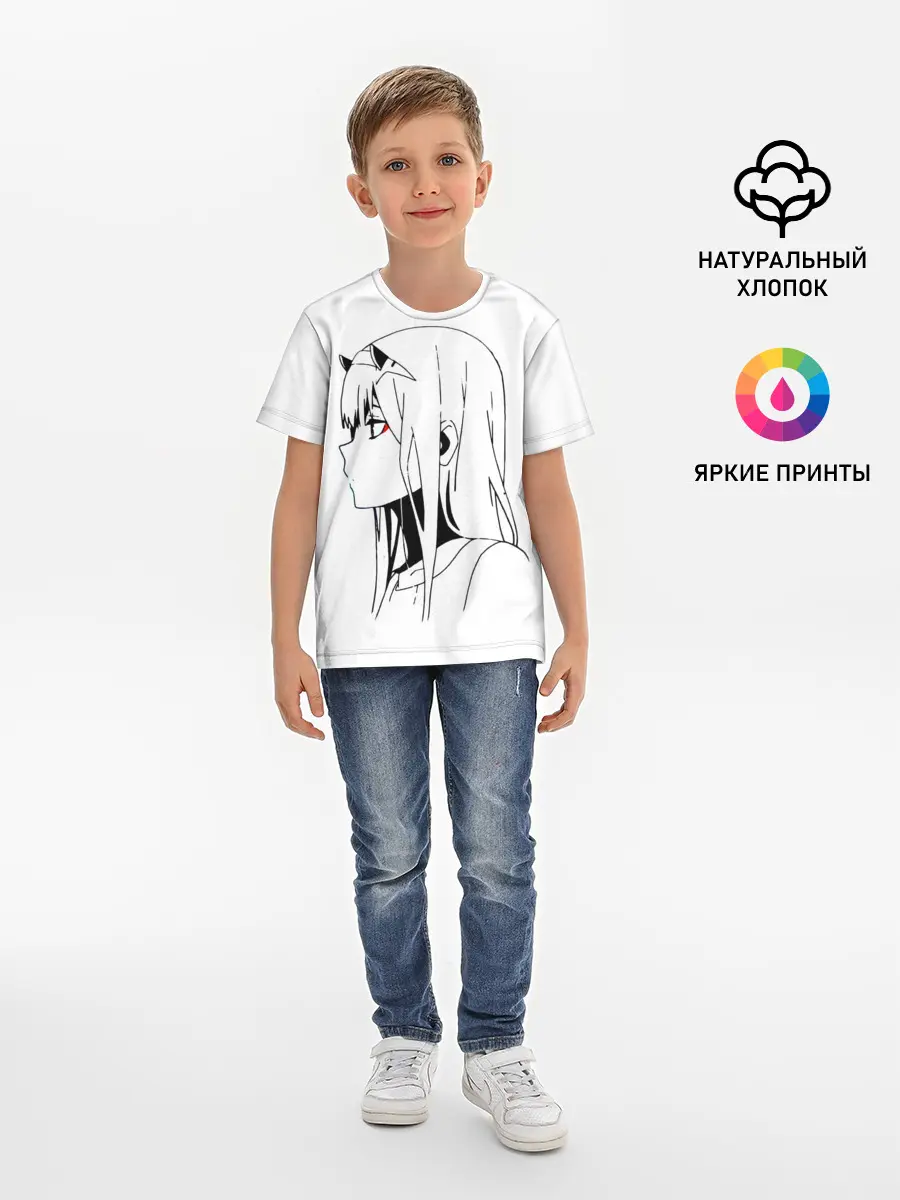 Детская базовая футболка / Ноль Два. Контур