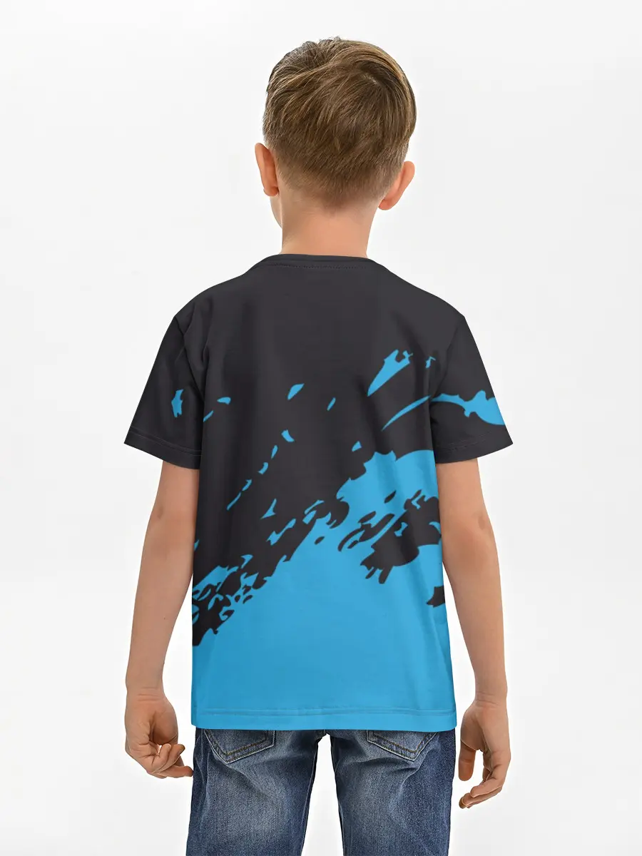 Детская базовая футболка / One Piece синий всплеск