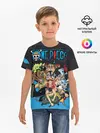 Детская базовая футболка / One Piece синий всплеск