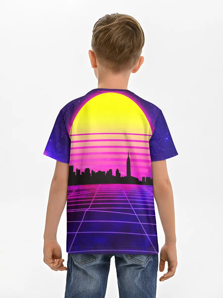 Детская базовая футболка / ГОРОД В НЕОНЕ