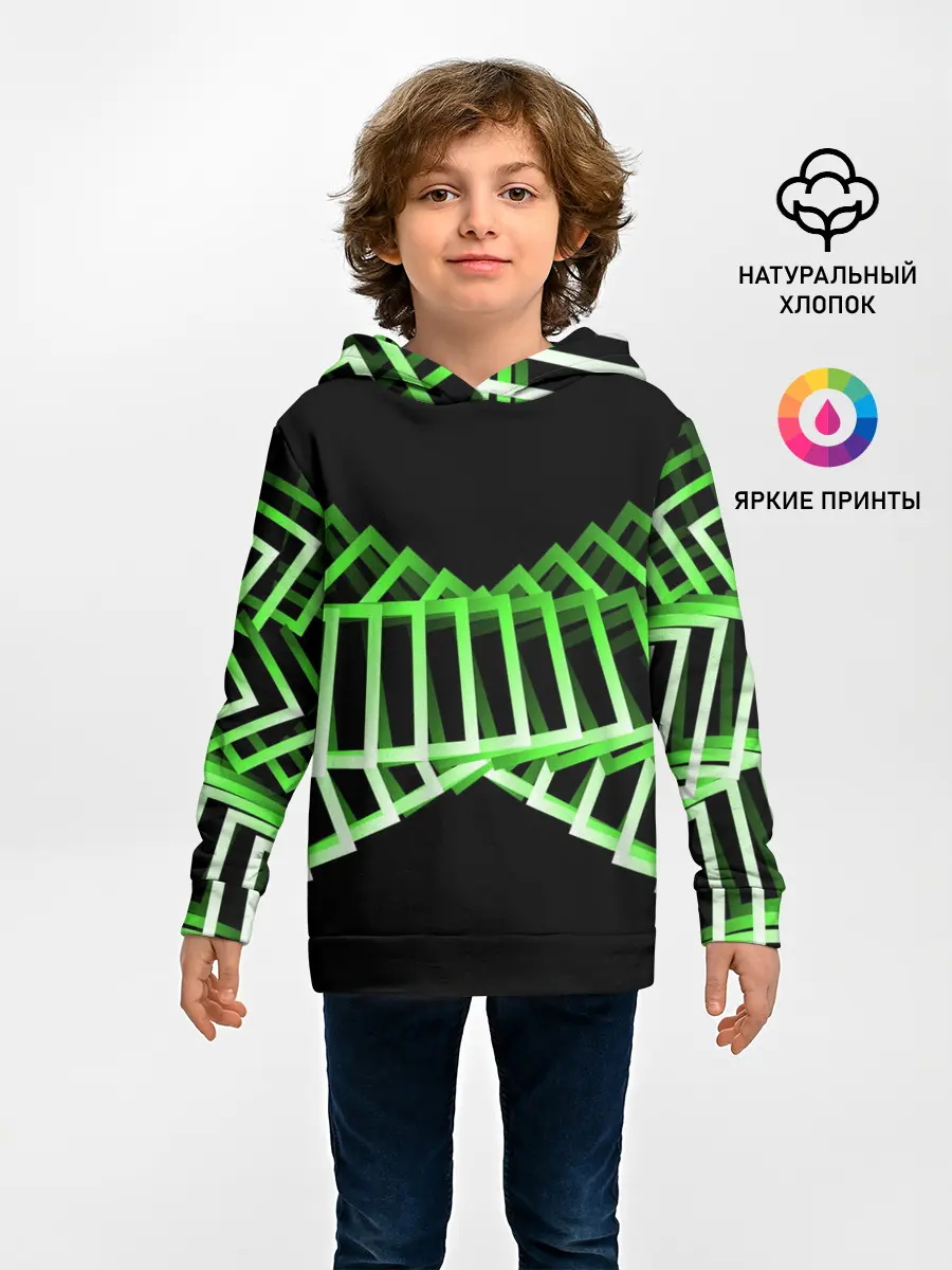 Детское худи / Неоновые квадраты