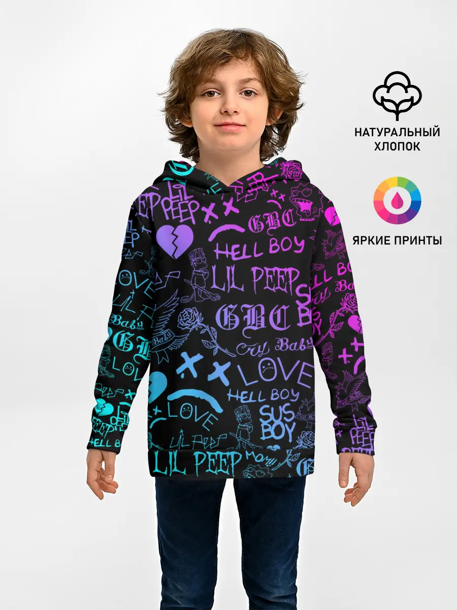 Детское худи / LIL PEEP NEON | ЛИЛ ПИП НЕОН