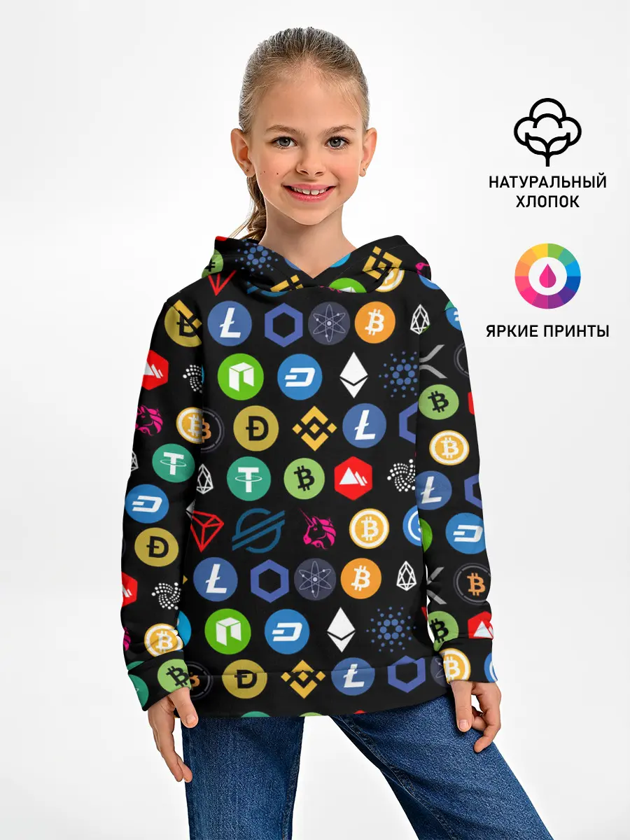 Детское худи / ЛОГОТИПЫ КРИПТОВАЛЮТ | CRYPTOCURRENCIES