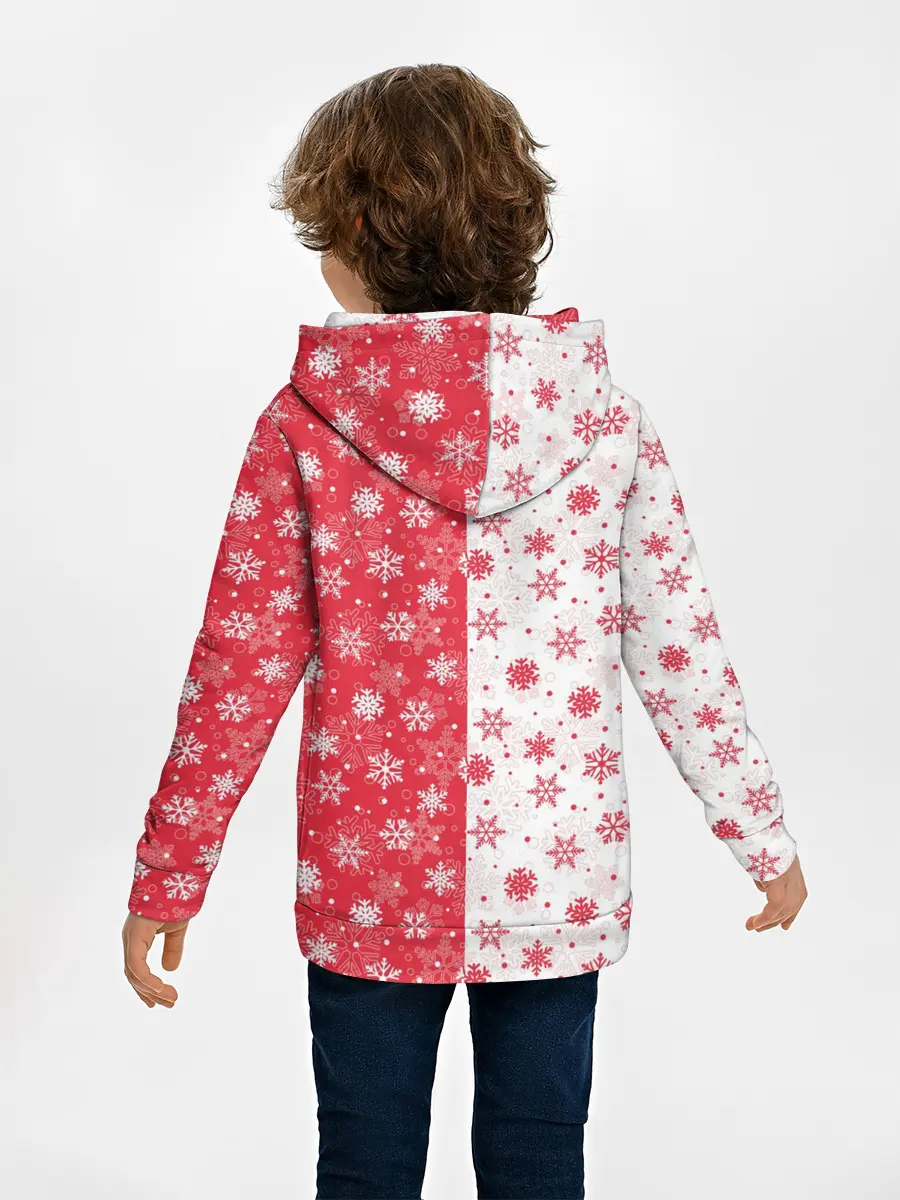 Детское худи / Снежинки - новогодние узоры