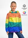Детское худи / Радуга - мятая ткань полотно