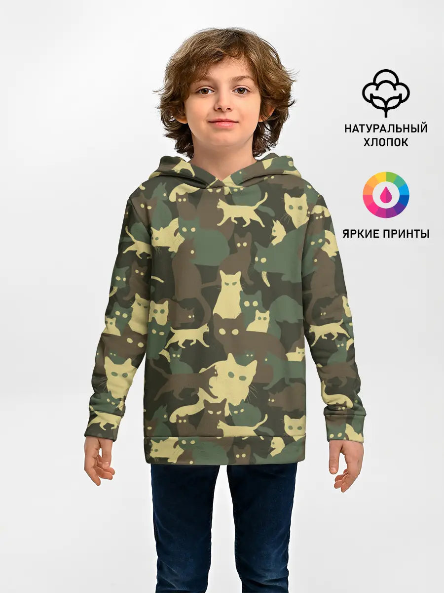 Детское худи / Кошачий камуфляж
