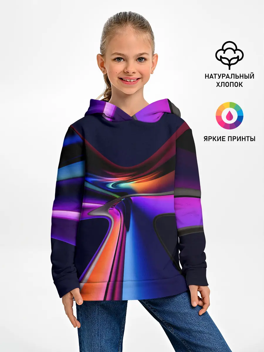 Детское худи / Красочные светящиеся линии