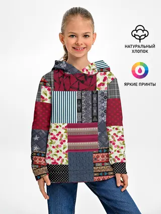 Детское худи / Деревенский стиль. Пэчворк.