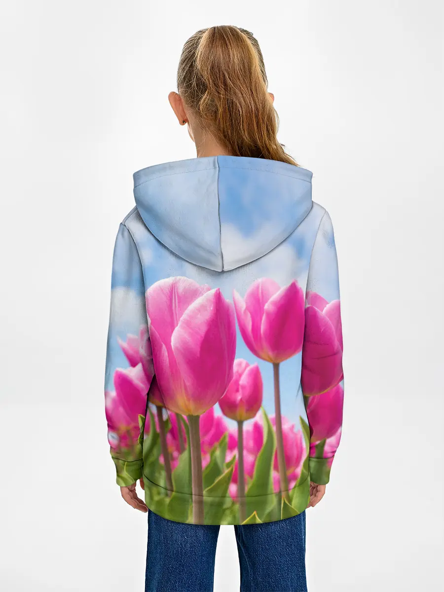 Детское худи / Розовые тюльпаны