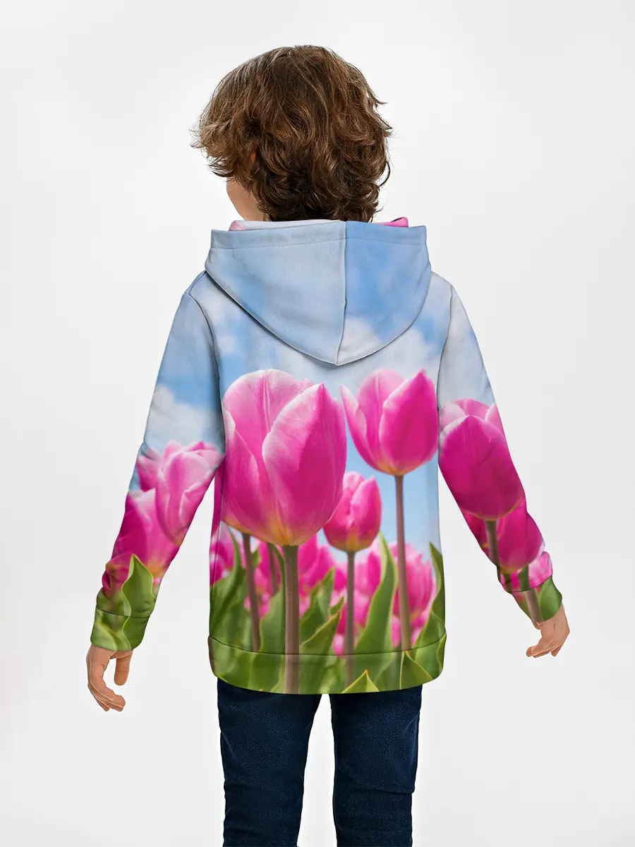Детское худи / Розовые тюльпаны