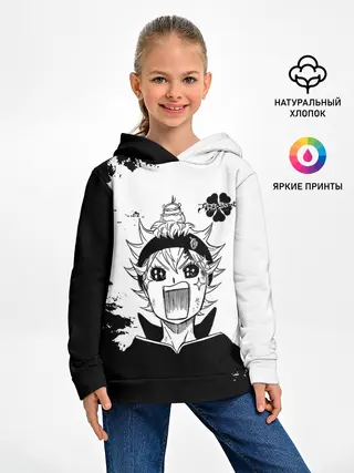 Детское худи / Чёрный клевер кричащий Аста