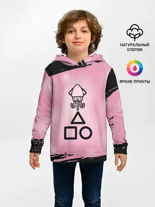 Детское худи / МИЛЫЙ КАЛЬМАР | ТРЕУГОЛЬНИК КВАДРАТ КРУГ