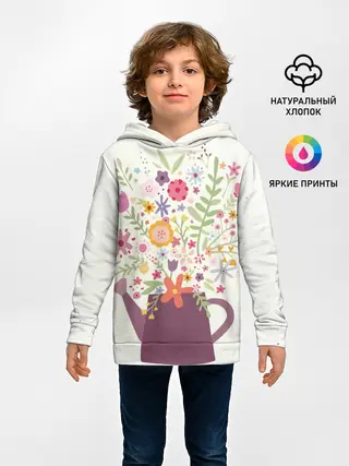 Детское худи / Цветы в чайнике