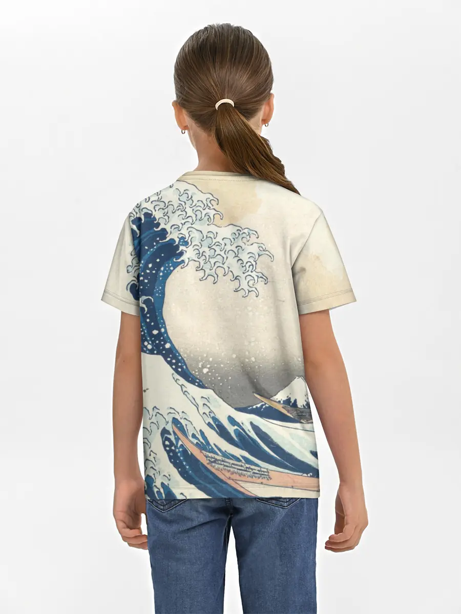 Детская базовая футболка / Большая волна в Канагаве