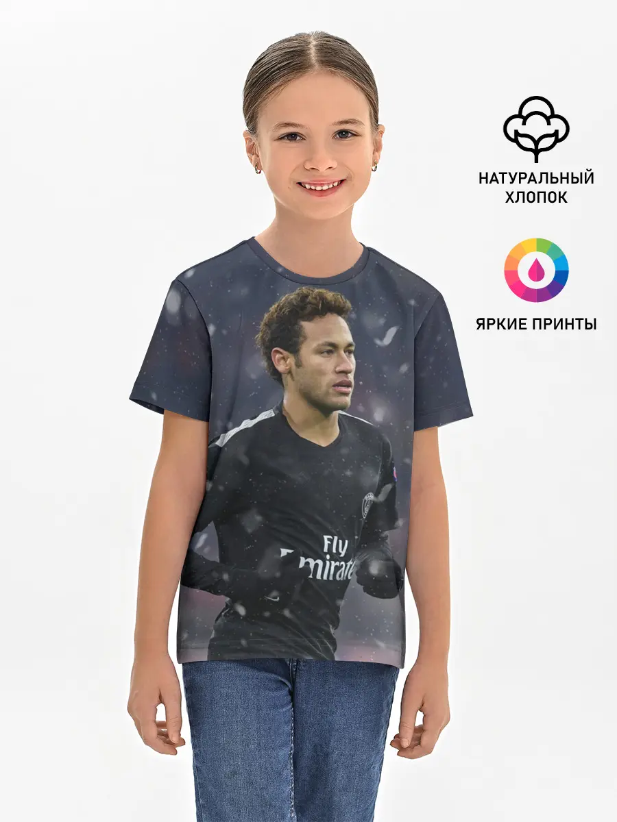 Детская базовая футболка / Неймар ПСЖ