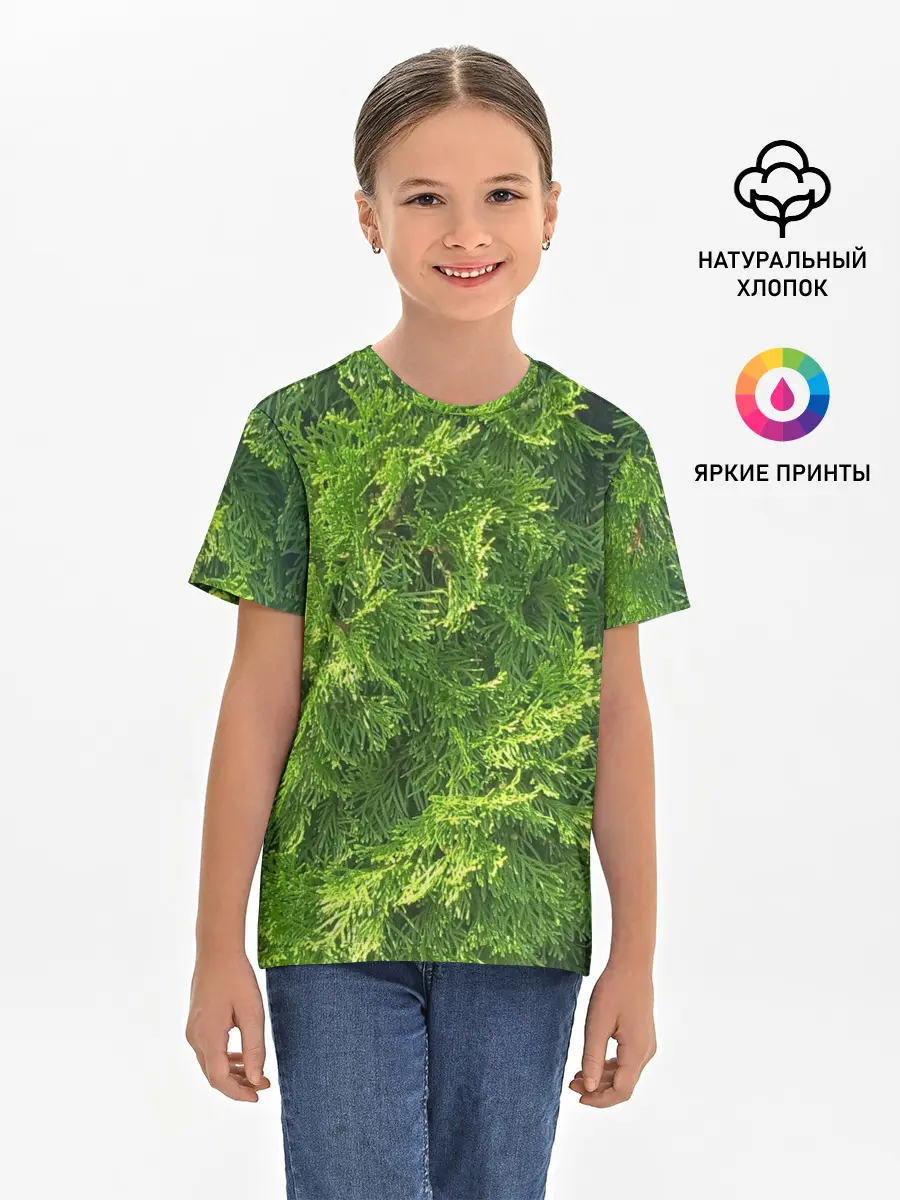 Детская базовая футболка / Хвойная масса