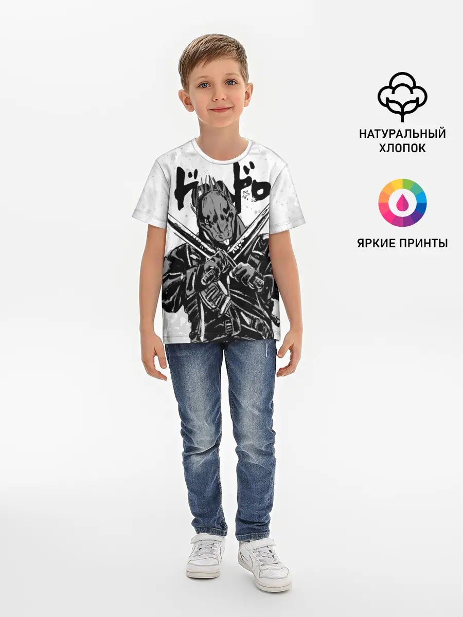 Детская базовая футболка / Кайман с мечами Дорохедоро