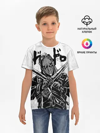 Детская базовая футболка / Кайман с мечами Дорохедоро