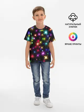 Детская базовая футболка / ПРАЗДНИЧНЫЕ ОГОНЬКИ