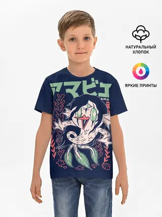 Детская базовая футболка / Аниме Демон Амабиэ Ёкай