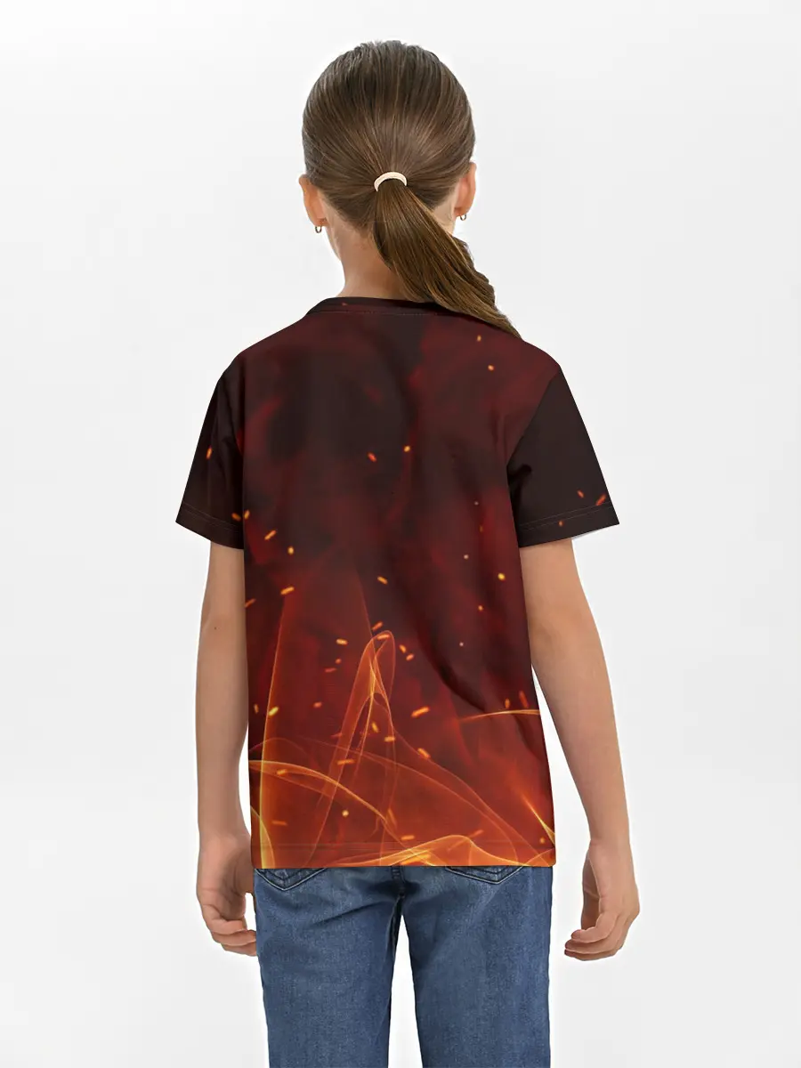 Детская базовая футболка / ПЛАМЯ 3D