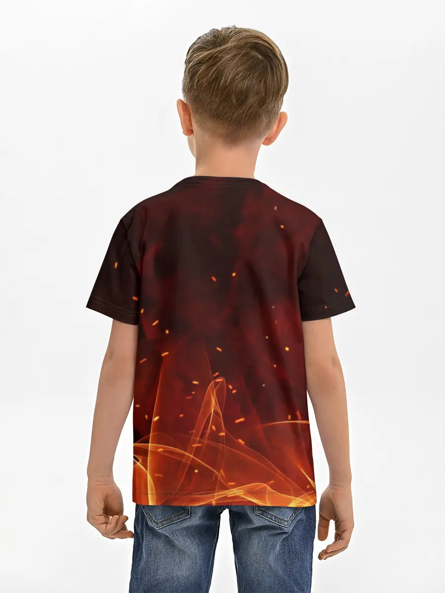 Детская базовая футболка / ПЛАМЯ 3D