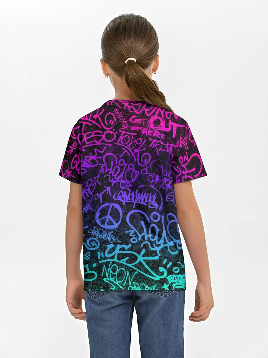 Детская базовая футболка / Граффити Neon
