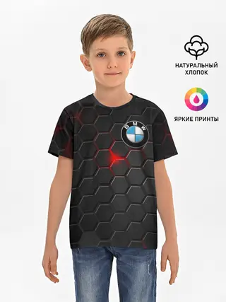Детская базовая футболка / Карбон и BMW