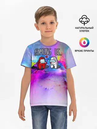 Детская базовая футболка / Among Us love