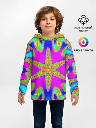 Детское худи / Неоновый фрактал