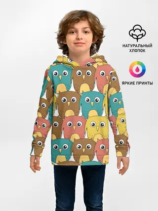 Детское худи / Разноцветные совы