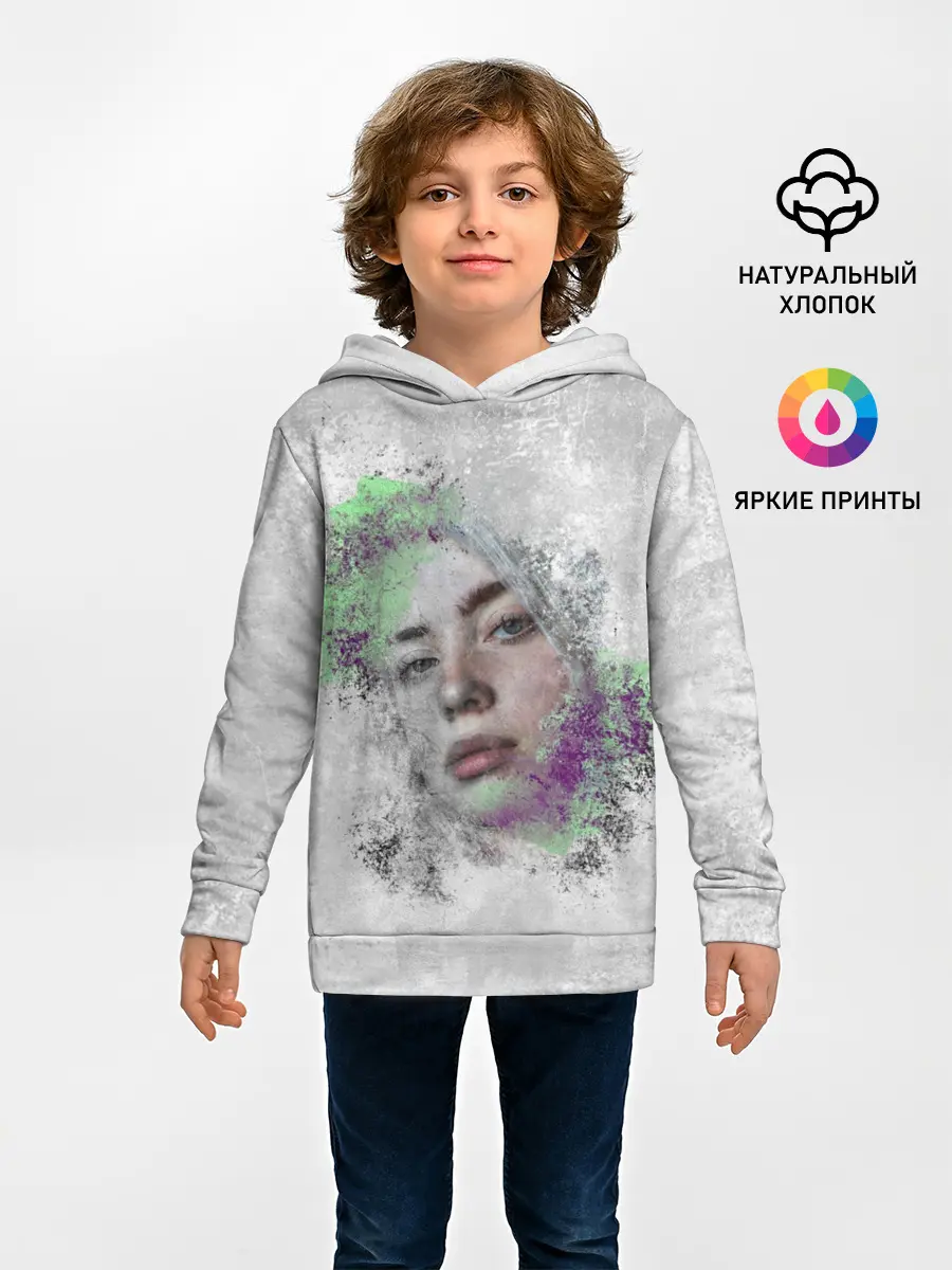 Детское худи / Билли Айлиш красочная